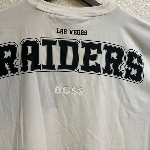New BOSS X NFL Stretch-Cotton T-Shirt With Las Vegas Raiders Branding White XXXL - Picture 1 of 15
